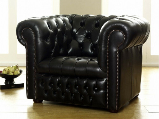 Canapé Chesterfield noir 3+1 places Ensemble de canapés design