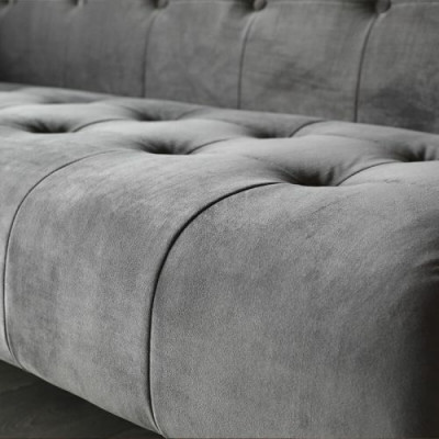 Moderne Chesterfield 3 places gris canapé de luxe pour salon