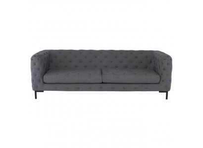 Tissu d'ameublement gris Chesterfield 3 places canapé de luxe pour salon