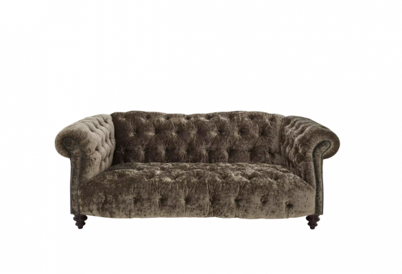 Canapé design trois places Chesterfield marron en cuir de luxe