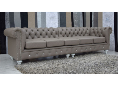 Canapé Chesterfield en tissu rembourré Canapés en cuir Canapé Rembourrage 5 places