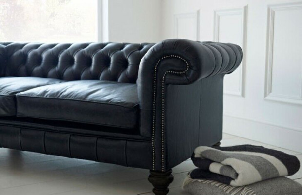 Designer canapé Chesterfield gris 3 places de luxe pour salon