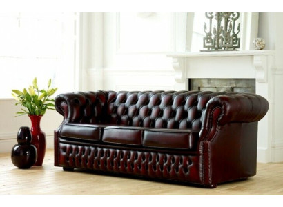 Canapé Chesterfield en cuir, suite de canapés 3 places, neuf.
