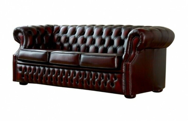 Canapé Chesterfield en cuir, suite de canapés 3 places, neuf.