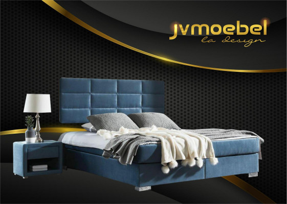 Lit à ressorts de boîte de luxe 140 160 180 x 200cm Lits Chambre Double Meubles de Chambre Tissu