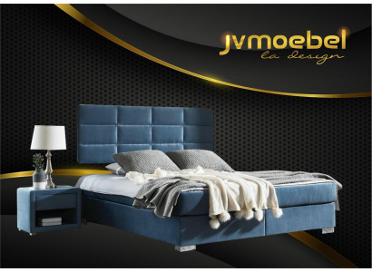 Lit à ressorts de boîte de luxe 140 160 180 x 200cm Lits Chambre Double Meubles de Chambre Tissu