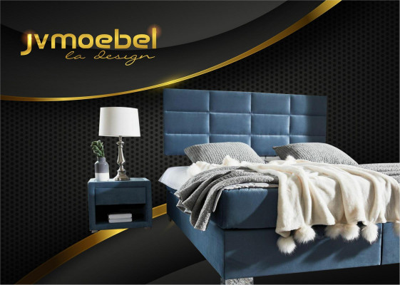 Lit à ressorts de boîte de luxe 140 160 180 x 200cm Lits Chambre Double Meubles de Chambre Tissu