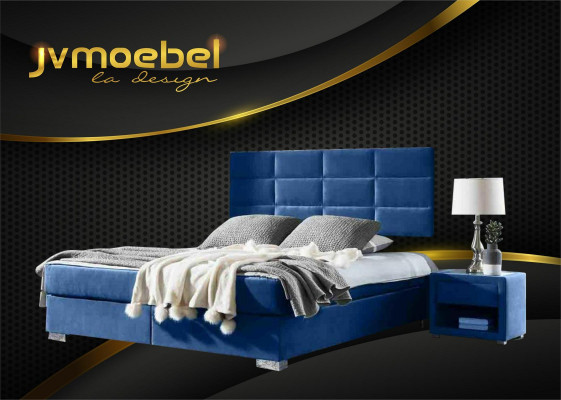 Lit à ressorts de boîte de luxe 140 160 180 x 200cm Lits Chambre Double Meubles de Chambre Tissu