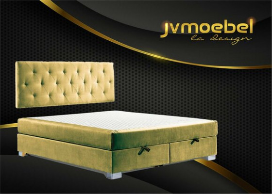 Lit Box Spring de luxe Lits Chambre Double Mobilier Tissu 140 160 180 x 200cm