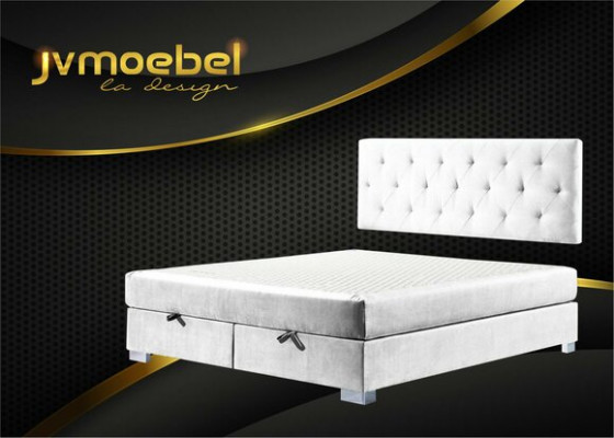 Lit Box Spring de luxe Lits Chambre Double Mobilier Tissu 140 160 180 x 200cm