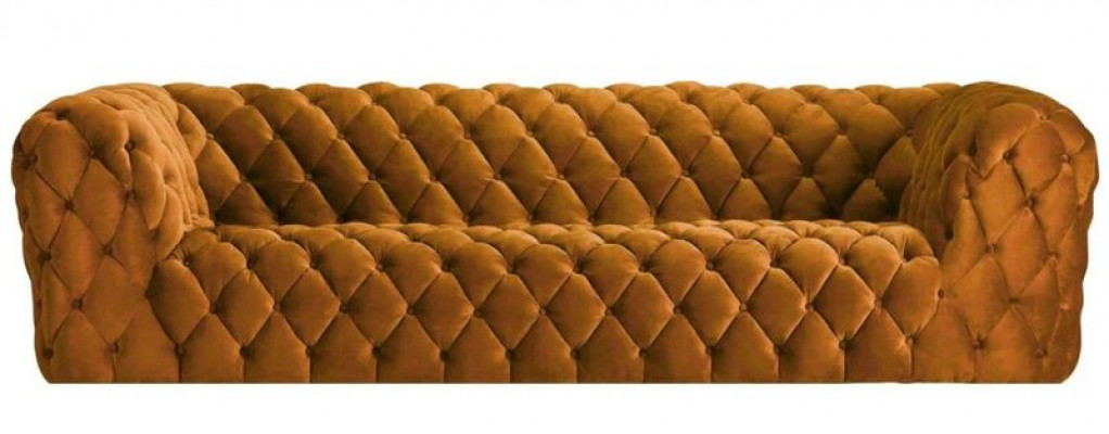 Rose Xxl Grand canapé Chesterfield Chesterfield Tissu de revêtement Canapés Quatre places 250cm neuf