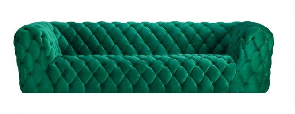 Rose Xxl Grand canapé Chesterfield Chesterfield Tissu de revêtement Canapés Quatre places 250cm neuf