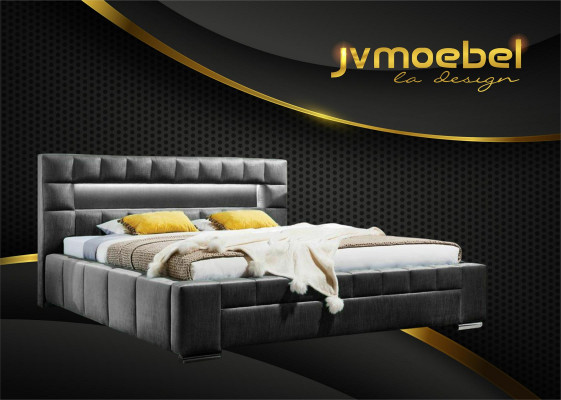 Lit comprenant un éclairage LED Conception de chambre à coucher Mobilier de lit Lits modernes Luxe Double