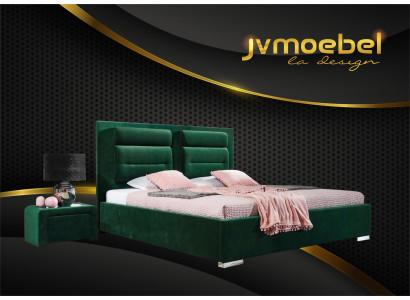 Lit double en tissu de design de luxe à ressorts tapissiers Boîte verte Hôtel Lits Chambre Mobilier