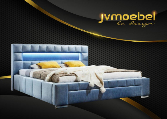Boîte de luxe pour lit à ressorts en tissu Hotel Bleu e Lits Chambre Meubles Design Double
