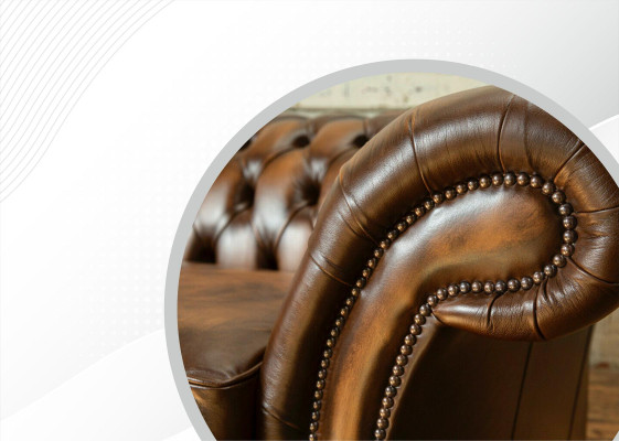Canapé 4 places Chesterfield Chesterfield Upholstery Siège Suite Cuir Textile Marron