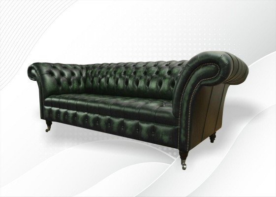 Canapé trois places 3 places Chesterfield neuf Canapés Antique Vert Rembourrage Sofas neuf