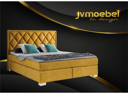 Literie Chambre à coucher Design Mobilier Moderne Lits de luxe 180x200 velours jaune nouveau