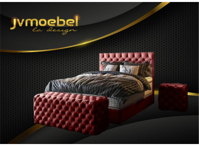 Lit Boxspring de luxe Chambre à coucher Lits Design Meubles Velvet Matelas Complet