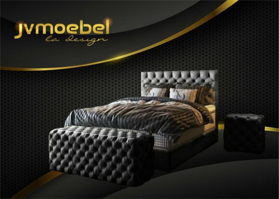 Lit Boxspring de luxe Chambre à coucher Lits Design Meubles Velvet Matelas Complet