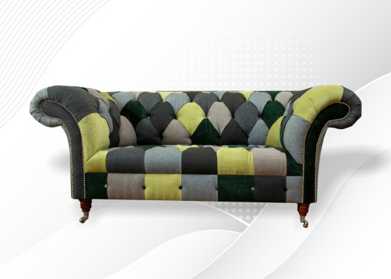 Canapé Chesterfield Canapé Rembourrage Canapés Classiques 2 Places Cuir Textile Coloré