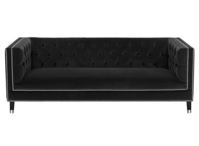 Canapé en tissu noir de luxe en velours Trois places Meuble d'ameublement de hôtel Salon Pratique
