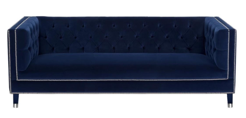 Canapé en tissu noir de luxe en velours Trois places Meuble d'ameublement de hôtel Salon Pratique