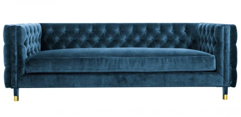 Luxe Bleu et Chesterfield Velours Trois Places Meubles d'Ameublement de Luxe pour Hôtel Salon Pratique