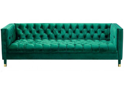 Vert Trois Places Tissu Chesterfield Design Canapés Tapisserie Canapé Salon 230cm