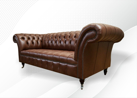 Canapé Chesterfield tapisser les canapés en cuir classiques 3 places canapé marron