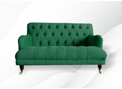 Chesterfield Fauteuil Canapé Tapissé Canapé Canapés 1,5 Place Siège Unique Textile Vert
