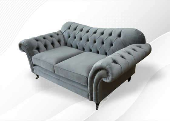 Canapé Chesterfield en textile 2 places Canapé de luxe Canapé Rembourrage Canapés en tissu Design Canapés neufs