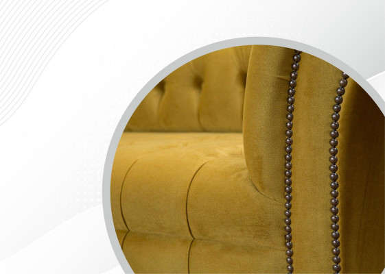 Canapé 2 places Canapé design Rembourrage moderne en tissu Jaune Nouveau canapé 2 places