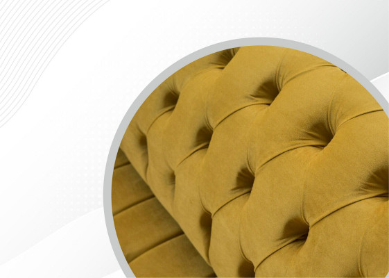 Canapé 2 places Canapé design Rembourrage moderne en tissu Jaune Nouveau canapé 2 places