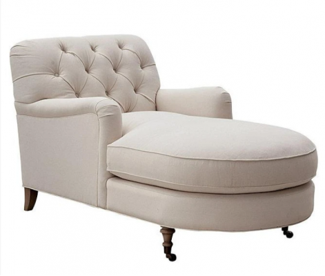 Chaise longue beige Chesterfield mobilier Transat Salon Moderne