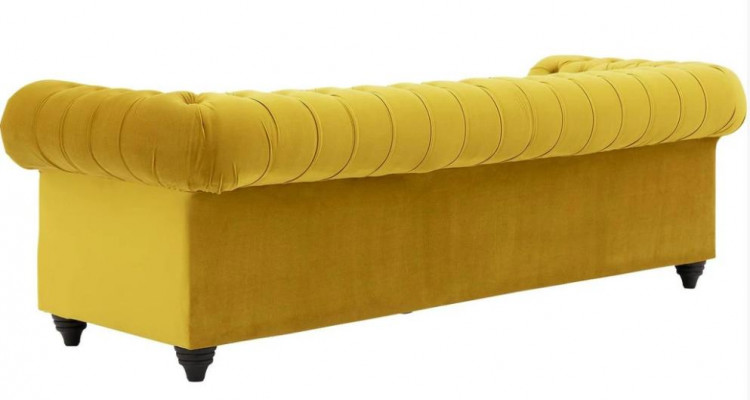 Canapé jaune avec Boutons Chesterfield Sofa Rembourrage Siège Canapés Canapés de luxe neufs
