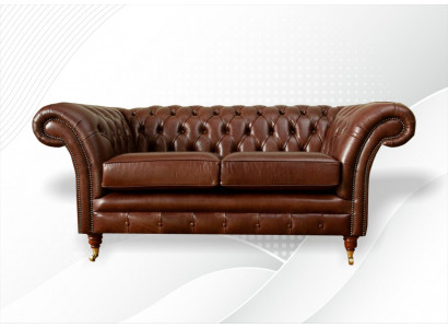 Canapé Chesterfield 2 places Design Rembourré Canapés Canapé Ensemble Original Marron