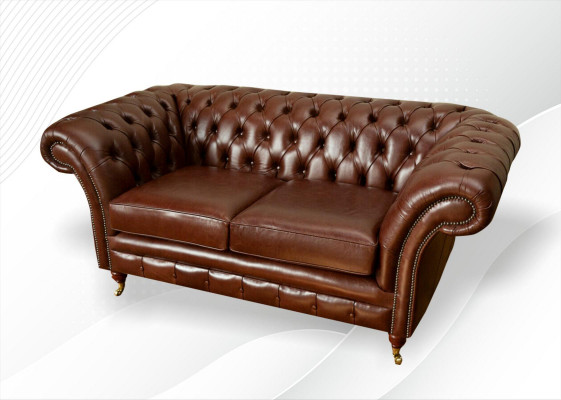 Canapé Chesterfield 2 places Design Rembourré Canapés Canapé Ensemble Original Marron
