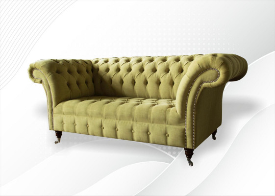 Canapé 2 places Canapé rembourré Canapés Chesterfield Salon Design Tissu Nouveau