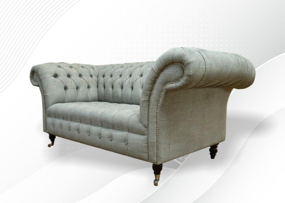 Canapé canapé en cuir Deux places Gris Mobilier Salon Club Canapés 2 Places