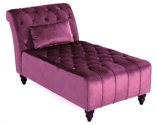 Chaise longue violette, mobilier Chesterfield, chaise longue, salon, design moderne