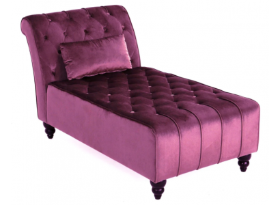 Chaise longue violette, mobilier Chesterfield, chaise longue, salon, design moderne