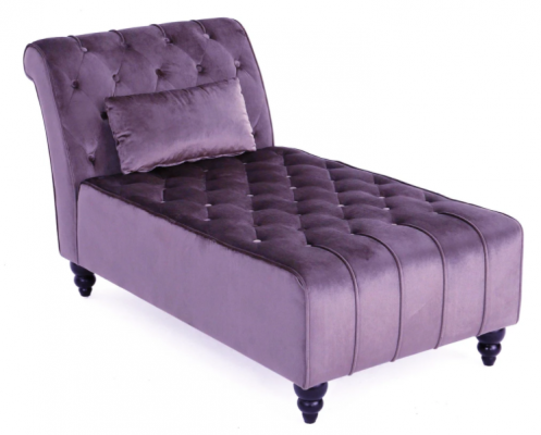 Chaise longue violette, mobilier Chesterfield, chaise longue, salon, design moderne