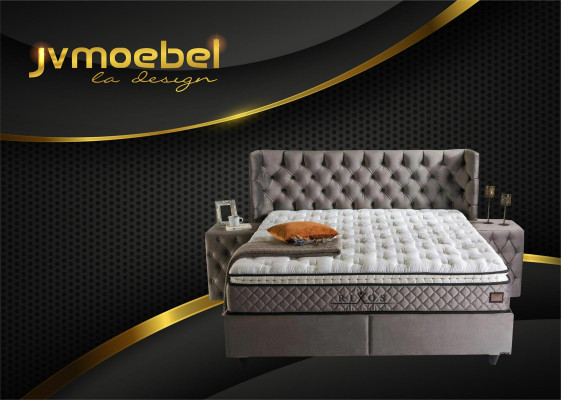 Conception moderne 2x Tables de chevet Chesterfield Chambre à coucher textile Nouvelles tables de chevet