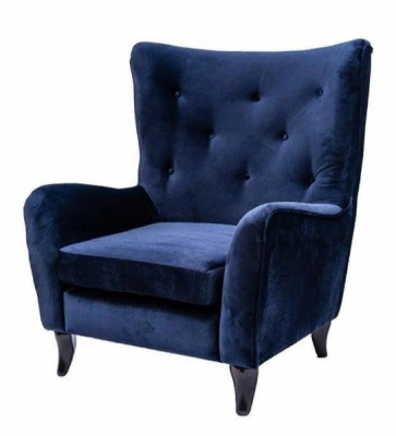 Fauteuil en tissu Chesterfield en velours Mobilier Salon Canapés Modernes Bleus
