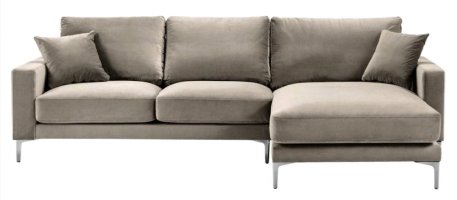 Canapé d'angle beige Tissu Salon Design Canapés Rembourrage Canapé Sofas Ensemble d'angle neuf