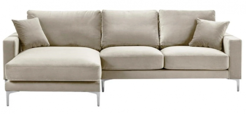 Canapé loft Canapé d'angle de luxe Mobilier Ensemble de coins Canapés en velours Beige Salons