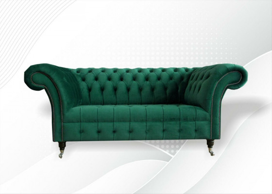 Canapé Chesterfield vert 2 places Tissus d'ameublement Canapés Canapés Design Canapé Club Textile