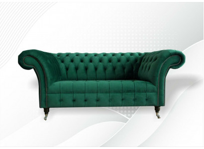 Canapé Chesterfield vert 2 places Tissus d'ameublement Canapés Canapés Design Canapé Club Textile