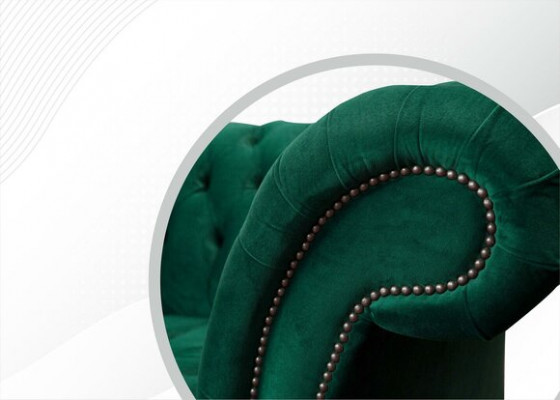 Canapé Chesterfield vert 2 places Tissus d'ameublement Canapés Canapés Design Canapé Club Textile